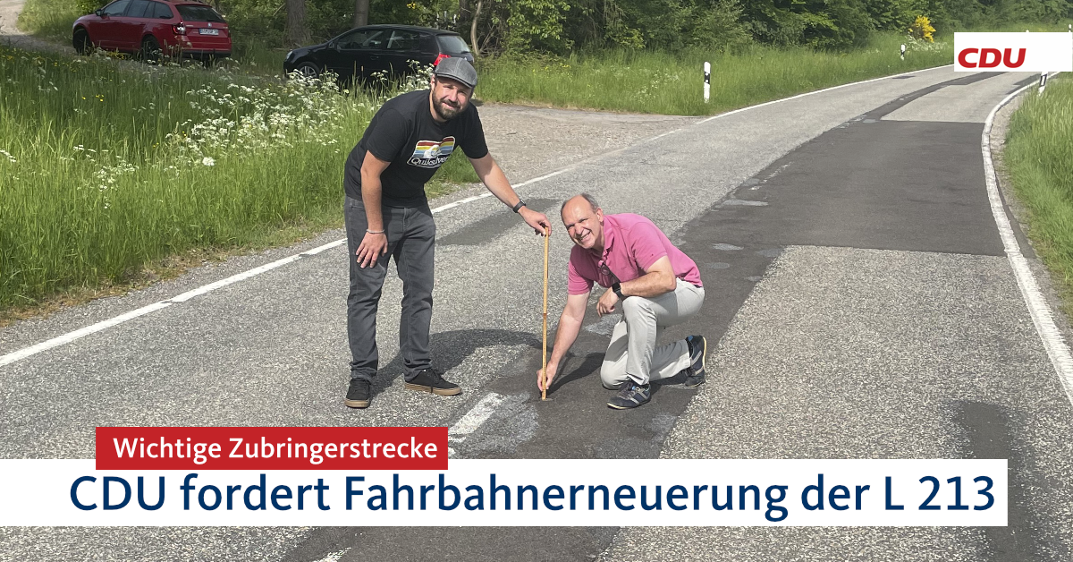 CDU fordert Fahrbahnerneuerung der L 213